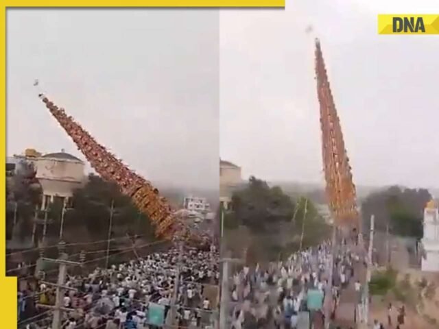 एक मृत, त्योहार के दौरान 100 फीट रथ के रूप में कई घायल हो गए; वीडियो सतह
